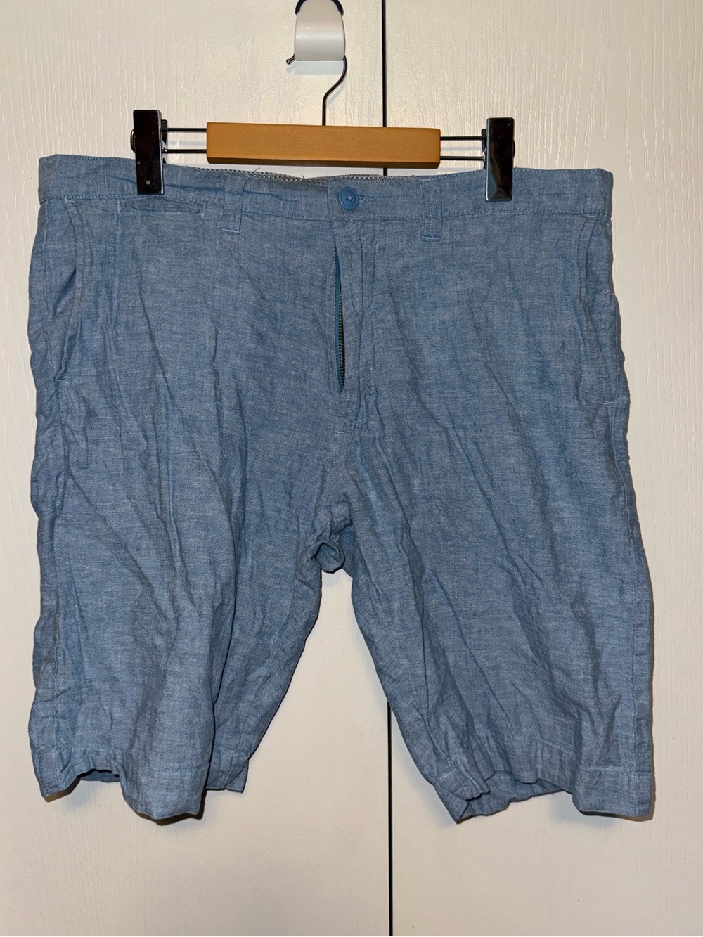 Bruno Chino Classic Fit Flat Front Washable Linen Shorts